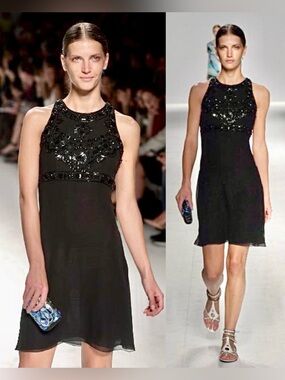 Vintage EMILIO PUCCI by Christian Lacroix S/S 2006 Embellished Silk Halter Dress